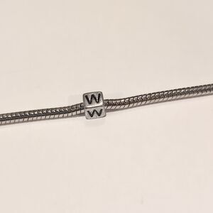 Silver W Spacer Charm for‎ Pandora Style Bracelet